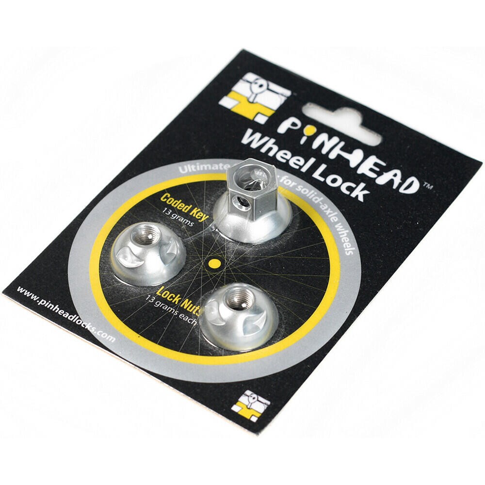 アクセサリー CYCLESMITH TRAIL HEAD Pinhead Bicycle 9mm Front Wheel Bolt On Axle Lock Nuts & Coded Key