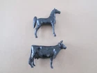 Vintage 1960's Lot (2) Tonka Toys Plastic Horse & Cow unbroken Animals   Trailer