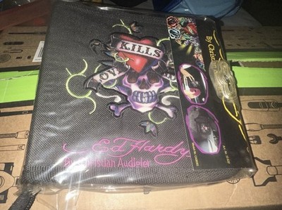 Ed Hardy Christian Audigier CD Aufbewahrungstasche Tasche Motiv Skull NEU