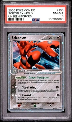 2005 Pokemon EX Unseen Forces 108 Scizor EX Holo PSA 8 Near Mint
