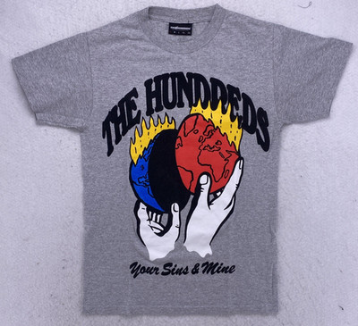 The Hundreds Your Sins & Mine T-Shirt Grey Graphic Streetwear Mens Small 18x27