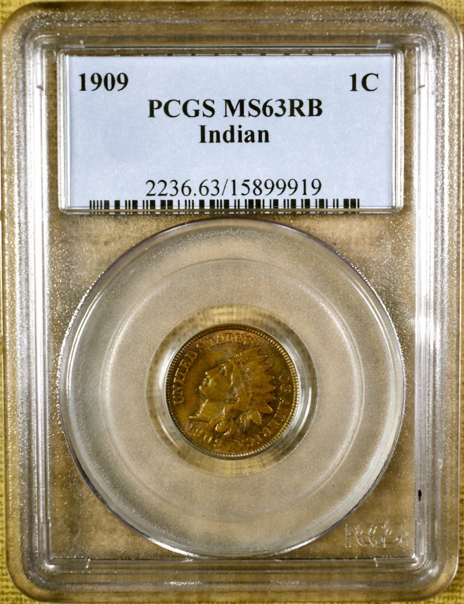 希少！ 肉の万世 トランプ MS 63 Graded 1909 Year Indian Head Small Cents (1859-1909) for