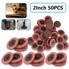 50x 2" Surface Sanding Disc Medium Grit Die Grinder Roll Lock Disc Abrasive Pads
