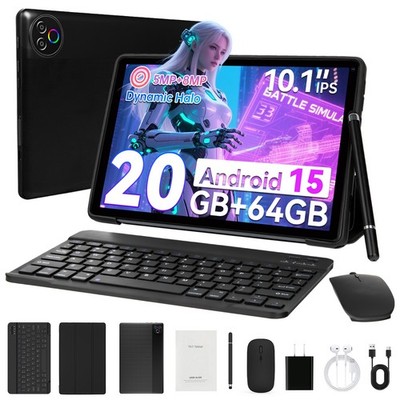 2026 Android 15 Tablet set 10.1 inch 20GB RAM 64GB ROM WIFI Widevine L1 IPS LCD