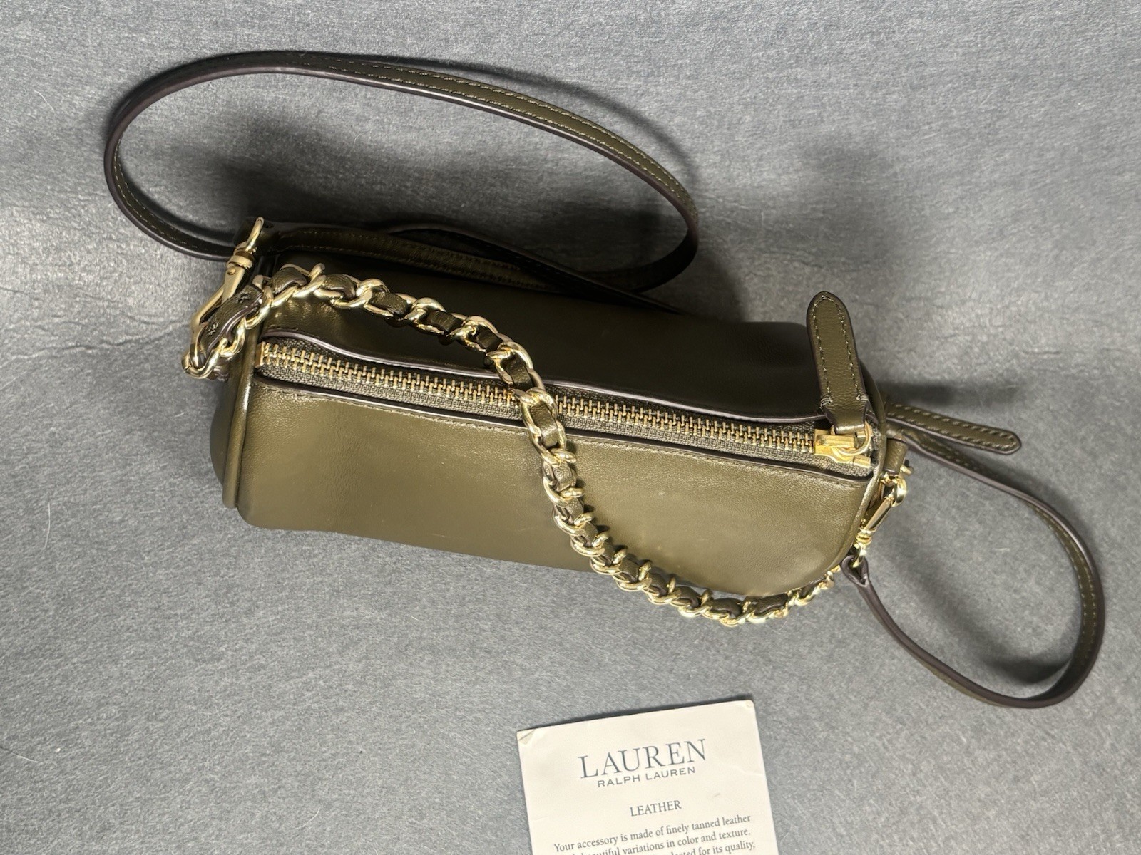 Lauren Ralph Lauren Crossbody Bag Women's One Size Olive Green Leather Chain thumbnail 5