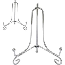 4 Inch Plate Stands 2 Pack Silver Display Holder for Decorative Plates Pictures