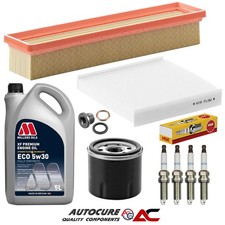 FOR RENAULT CLIO 1.2 MK4 PETROL 2012-2016 FULL FILTER SERVICE KIT & SPARK PLUGS