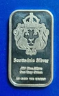 1 Troy Oz .999 Fine Silver Scottsdale Mint Bulllion RARE Bar Lion Head & Crown