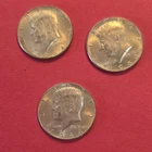 1964 Kennedy Half Dollar Silver 50C Coin Lot of 3 Uncertified 0.9 Fineness