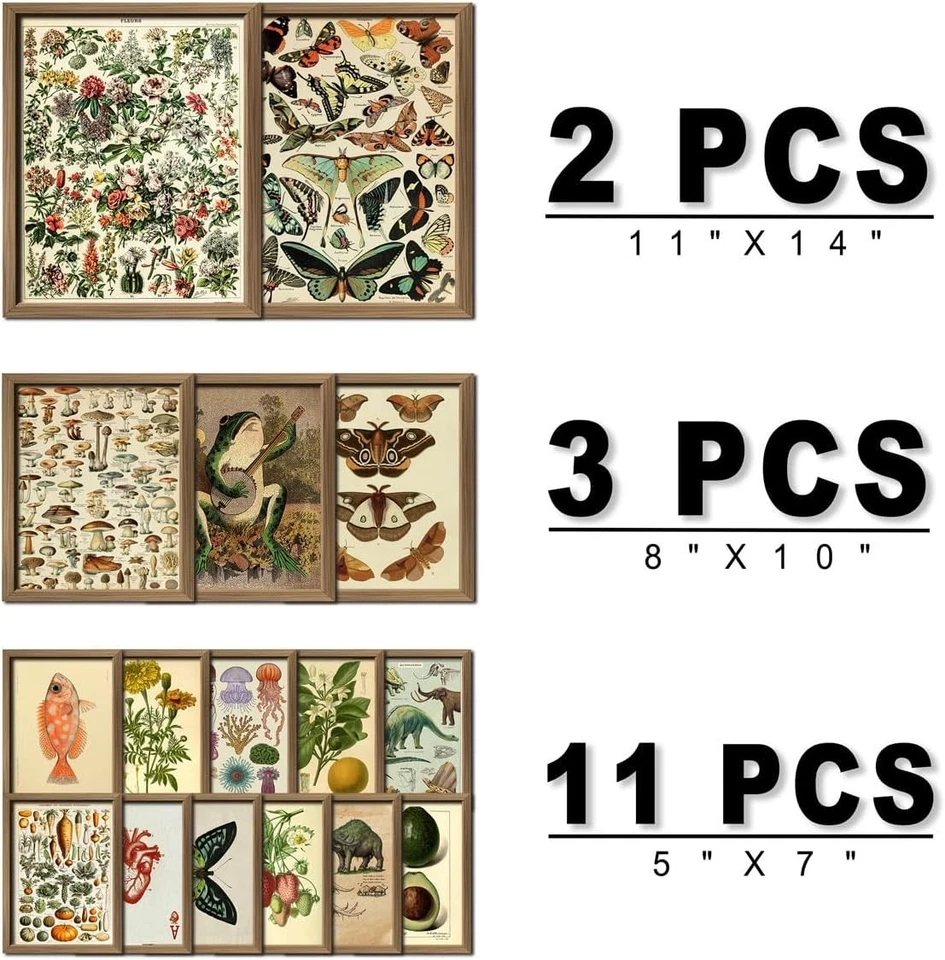 Vintage Wall Art Decor Set - Botanical Cottagecore Prints - Image 4 of 4
