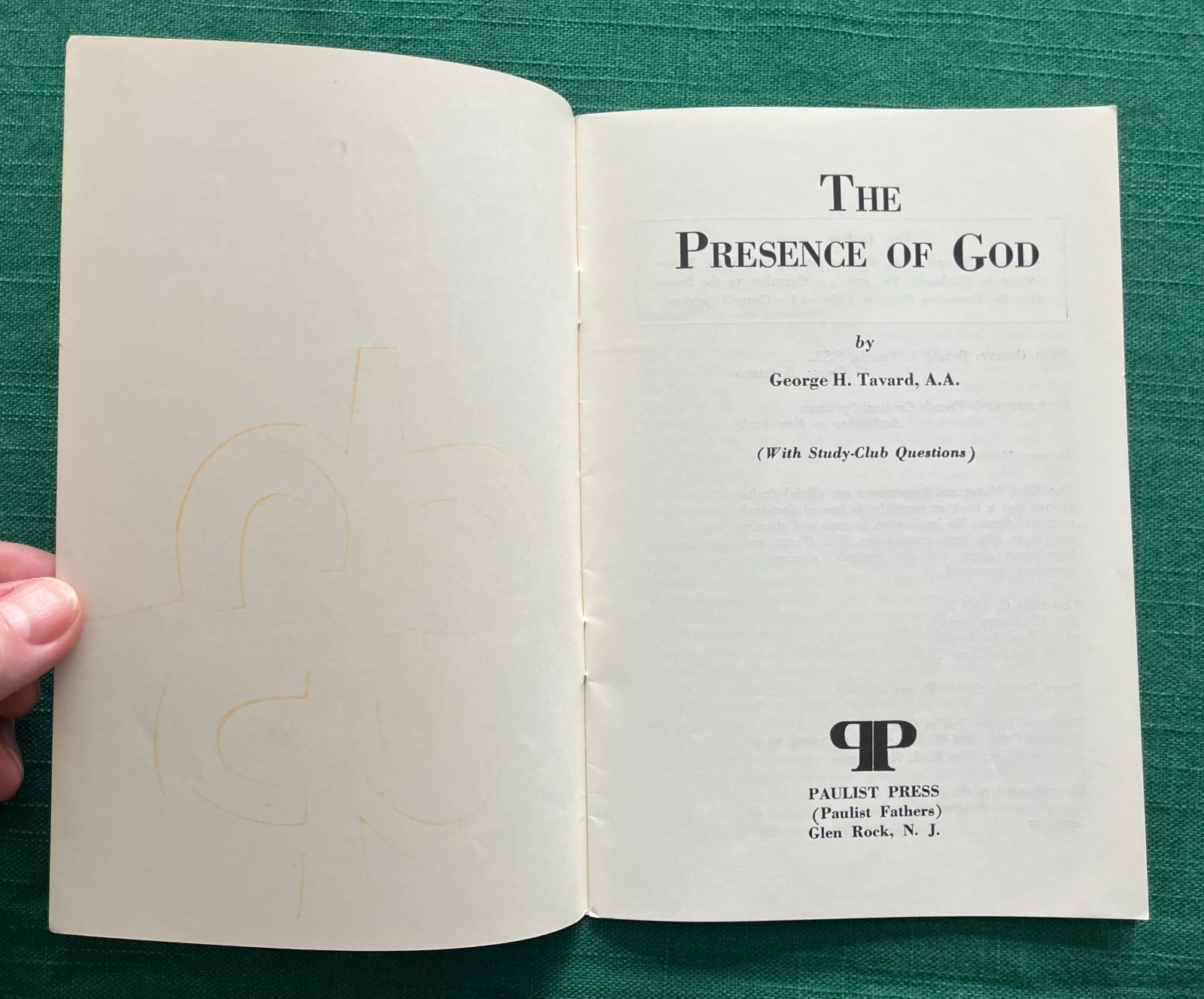 The Presence of God by George Tavard - Doctrinal Pamphlet Series - Paulist Press