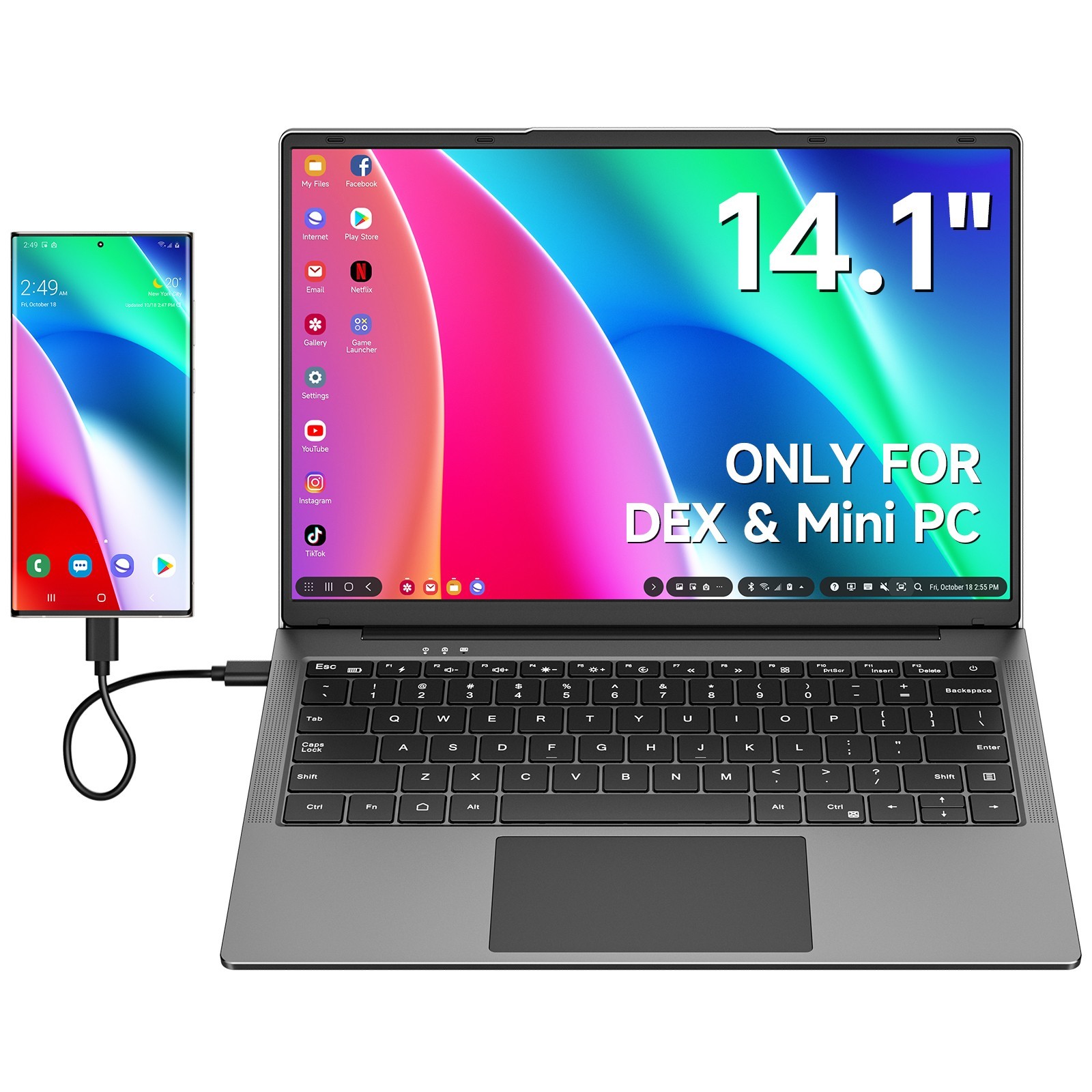 Used | 14.1-15.6" Portable Monitor Extender Keyboard IPS FHD