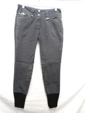 Equine Couture Blakely Size 28 Gray Knee Patch Breeches Equestrian Riding Pants