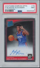 2018 PANINI DONRUSS OPTIC #162 SHAI GILGEOUS-ALEXANDER RATED ROOKIE AUTO PSA 9
