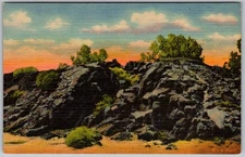 Vtg Linen Postcard San Francisco Peaks Volcanic Lava Flagstaff, AZ 1940s