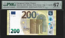 European Union /France 200 Euro 2019 PMG 67 EPQ UNC Pi#32e Series Prefix  E 