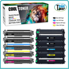 8x TN221 Toner Cartridge & DR221 Drum Unit for Brother HL3170CDW MFC-9130CW