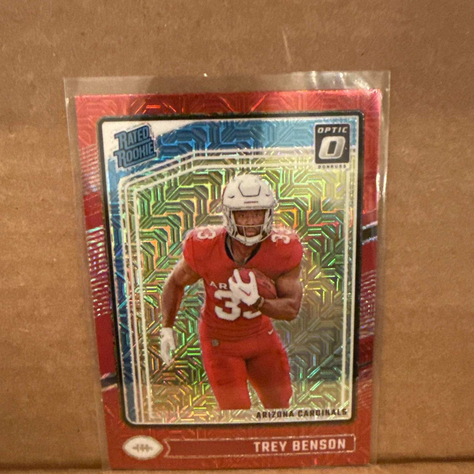 2024 Panini Optic Rated Rookie Red Mojo Prizm #293 Trey Benson