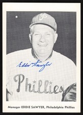 1959 Jay Publishing 5x7 -EDDIE SAWYER -Mgr (Phillies) *Autographed* d.1997