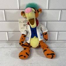 Disney Store Bean Bag 9 Inch Plush Tigger Mad Scientist With Tags