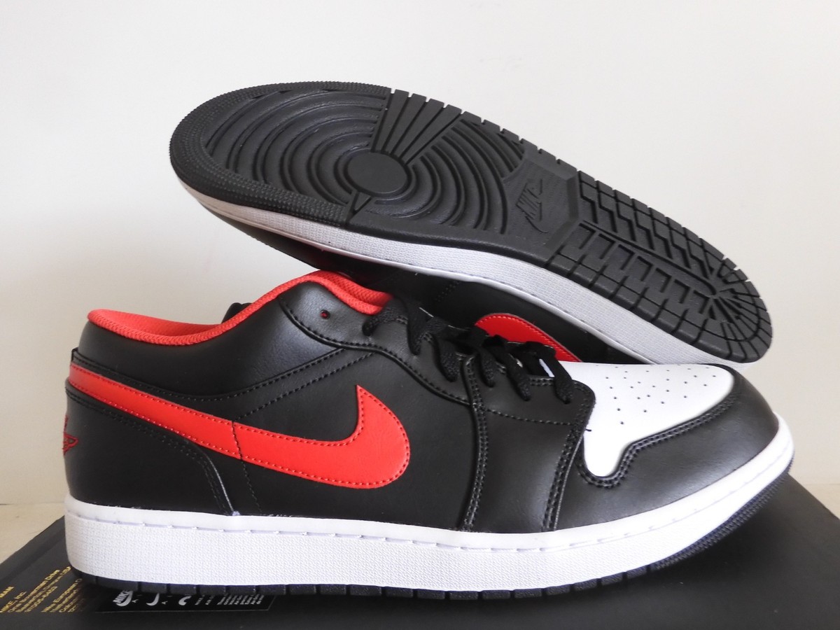 Nike Air Jordan 1 Low Black/Fire Red White 553558-063 Men 8 Air Jordan 1 Low “White Toe” 553558-063 Black/Fire Red-White  main image 3