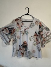 Unbranded Floral Women  s Blouse Three-Quarter Sleeve Size Extra Large