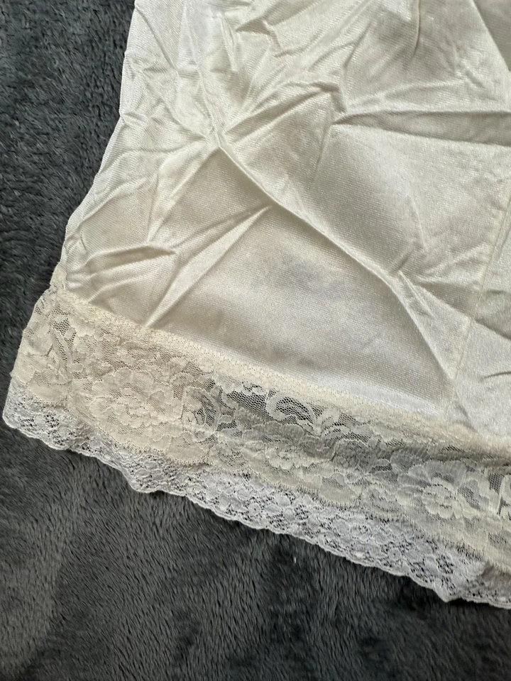 Lencería Deena vintage sin cordones para mujer 44 marfil encaje nailon hecha estilo EE. UU. 2015X Foto 4 de 4