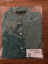 Amazon Essentials Men’s Short Sleeve Dress Shirt With Stretch Green