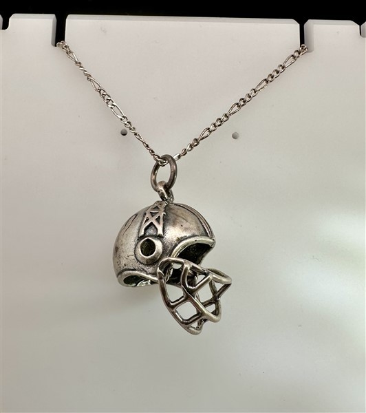 VINTAGE 1960s 3-D ALL STAR FOOTBALL HELMET-PENDANT NECKLACE TOO FUN FOR WORDS! 