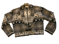 Vintage Flashback Blazer W's LARGE Boho Southwestern Tapestry Crop Retro 80s-90s