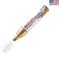Waterproof Gold Acrylic Paint Marker with 5-10 mm Chisel Nib for Creative Work