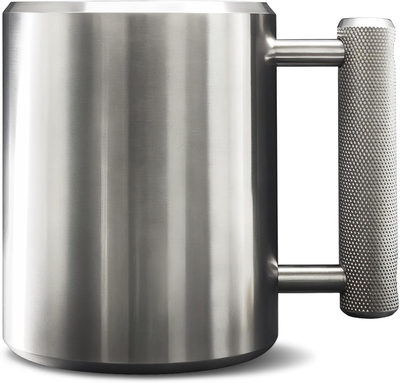 Heavy 18LB Stainless Steel Dumbbell Mug - Fitness Water Cup for