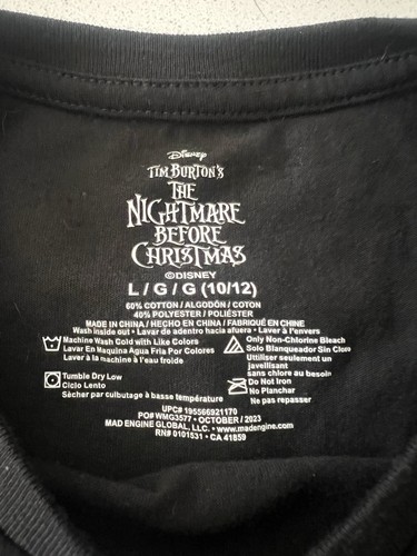 Nightmare Before Christmas Jack Skellington & Sally T-shirt Black Youth 10/12 - Picture 3 of 4