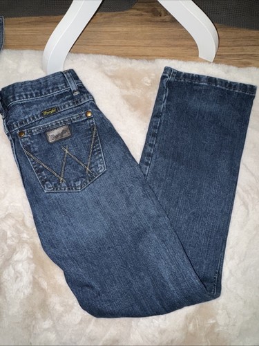 Wrangler Retro Jeans Relaxed Straight Youth 16 Slim Dark Wash Adjustable Waist