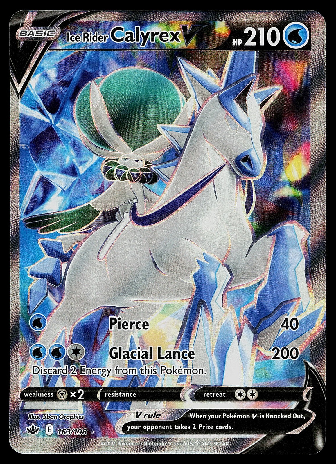 Pokemon Card - Ice Rider Calyrex V Chilling Reign 163/198 Ultra Rare