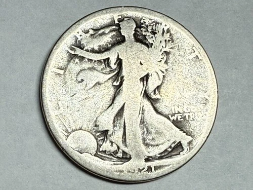 1921-S WALKING LIBERTY silver U.S. half dollar. AG. #uo3