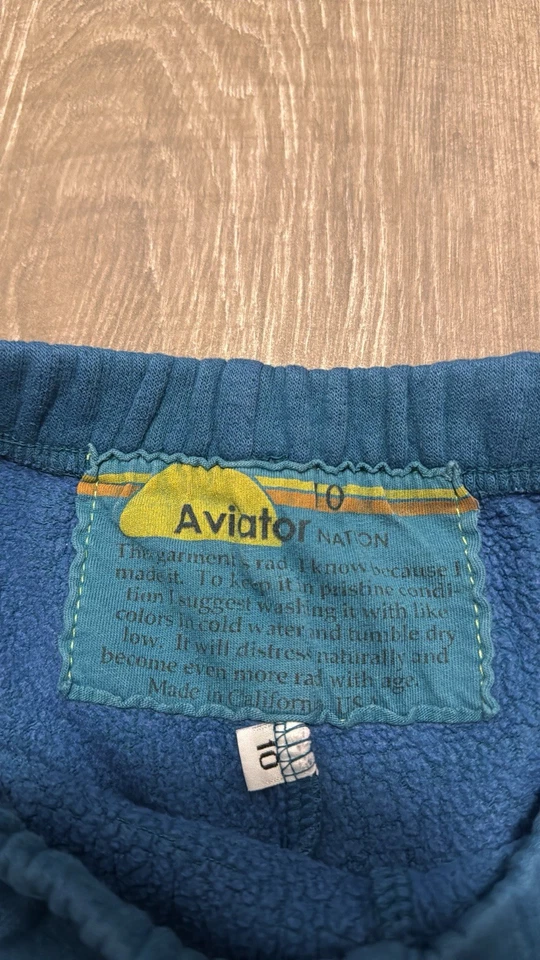 Aviator Nation Jogger Sweatpants Kids Size 10 Unisex Blue Cotton Blend - Image 4 of 4