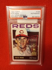 Pete Rose - 1964 Topps Signed Charlie Hustle #125 Reds All-Star Rookie PSA AUTO