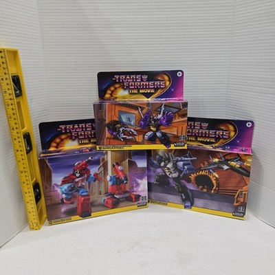 Transformers Retro The Movie G1 Skywarp Shrapnel Perceptor Action Figure Bundle
