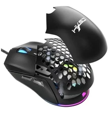 UHM Wired Gaming Mouse with Swap Honeycomb Shell, Adjustable 7200 DPI