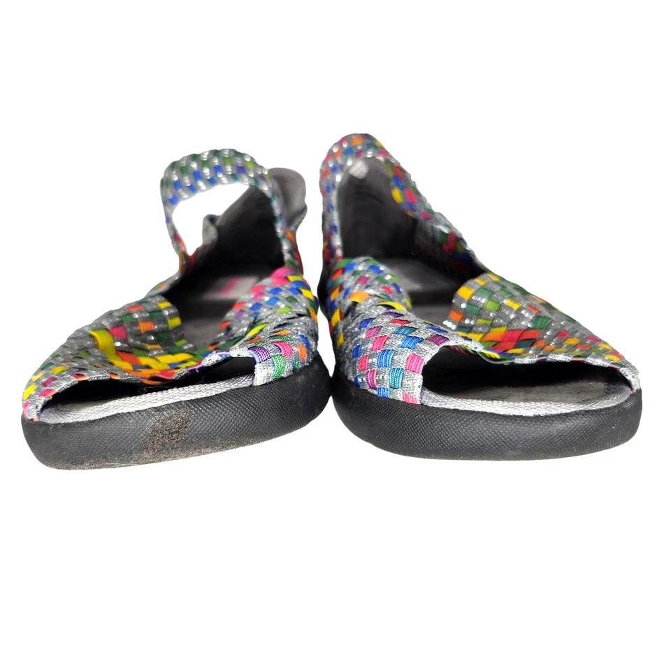 Baretraps Sandals 7 Rainbow Multi Colored Weave Slip On Comfy Mary Jane Shoes - Image 3 of 4