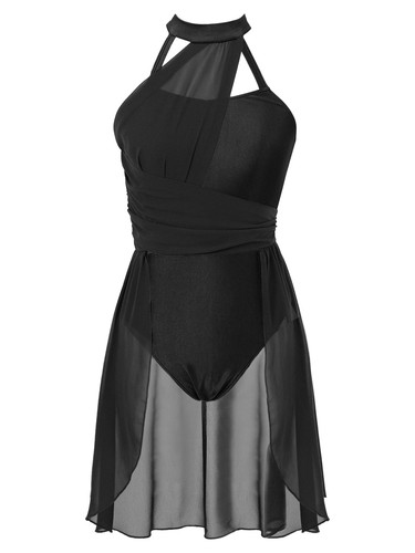 Women Lyrical Dance Dress Color Block Sleeveless Modern Ballet Leotard Dancewear - Picture 87 of 109