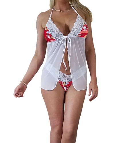San Francisco 49ers Lace Babydoll Lingerie w/Gstring- XL to 2X - PLS READ SIZING - 第 6/6 張圖片