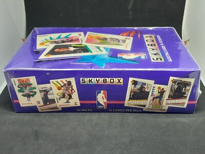 1991-1992 NBA Skybox Series 1 Box OVP NEU 36 Packs Basketball Karten Box Jordan