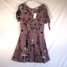 Blu Pepper Purple Floral Dress women's Size-Small Sun Dress NWT  Spring