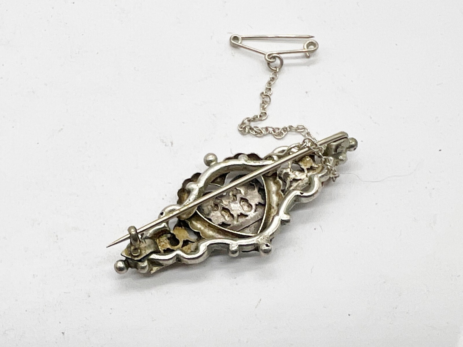 ANTIQUE SOLID STERLING SILVER GOLD FRONT HEART SW… - image 4