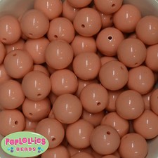 20mm Peach Acrylic Solid Bubblegum Beads Lot 20 pc. Chunky Gumball