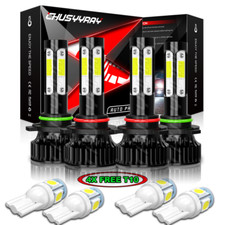9005 9006 LED Headlights Kit Combo Bulbs 6500K High Low Beam Super White Bright