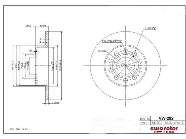 Disc Brake Rotor Ultra VW-282 for sale online | eBay