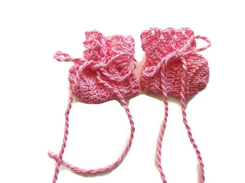 Botines para bebé prematuros zapatos para botas de ganchillo zapatos para recién nacido 2"" rosa COMO NUEVO | eBay